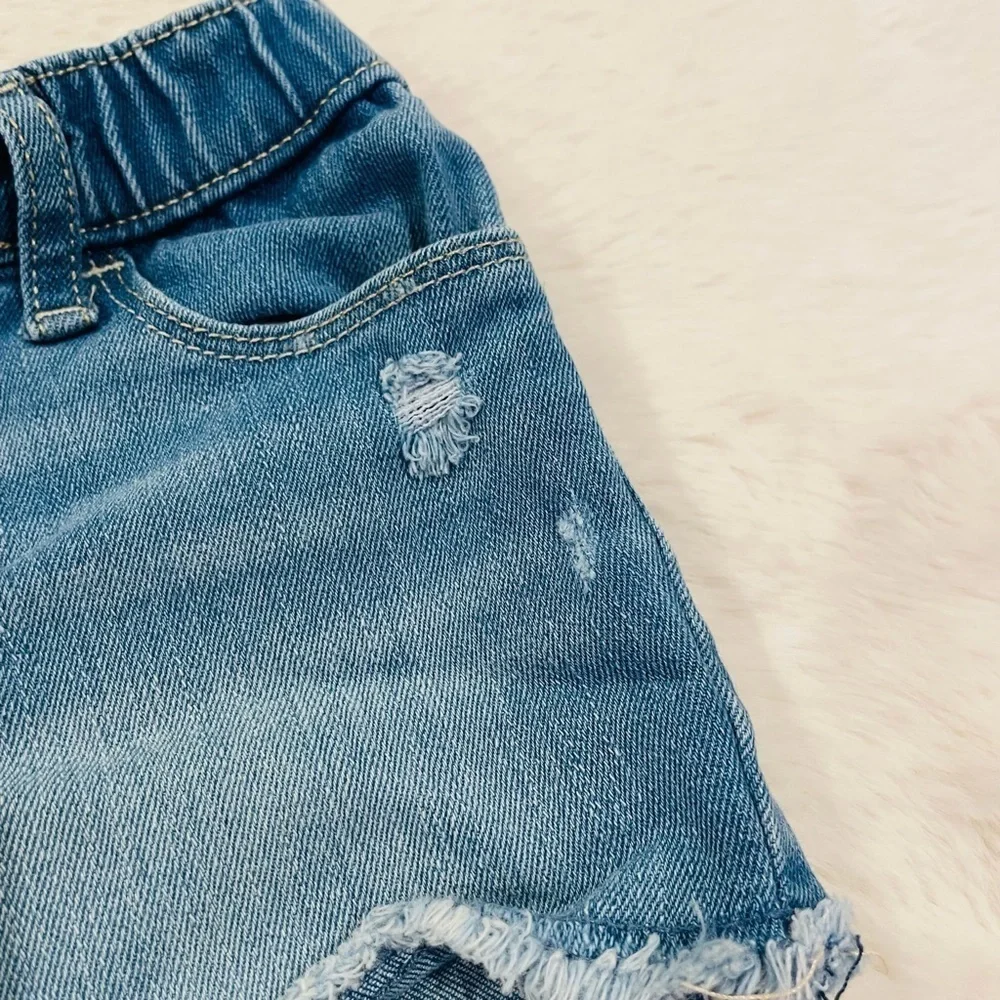 GAP Denim Distressed Raw Hem Toddler Kid’s Shortie Jean Shorts Size 5 Years